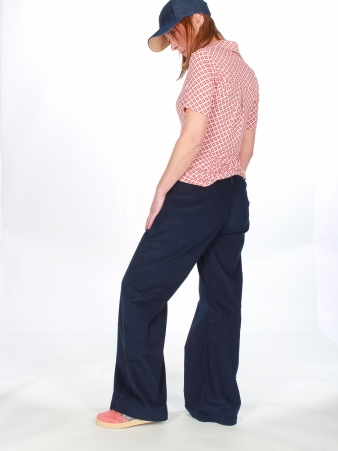 Pantalon Beegees velour Bleu pi�ce mode confortable et �l�gante