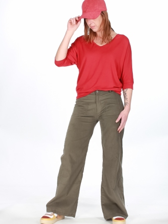 Pantalon Beegees velour Camel pi�ce mode �l�gante et confortable