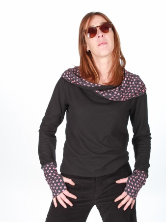 Pull Witch Saki noir maille contemporaine