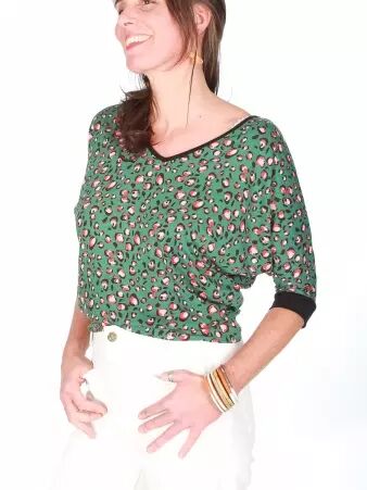 Top Bashung Leopop top motif l�opard graphique