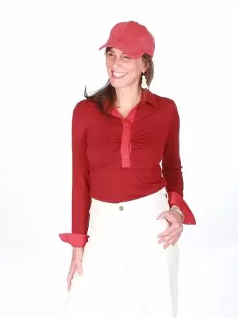 Polo Curtis manches longues lie de vin v�tement chic