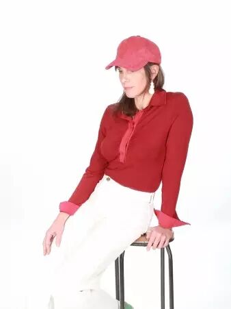 Polo Curtis manches longues lie de vin v�tement chic
