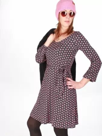 Robe Dolly Saki noir robe graphique f�minine