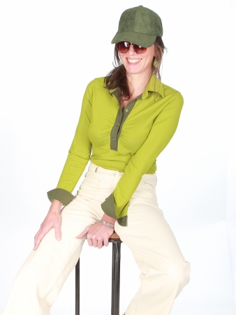 Polo Curtis manches longues vert pomme polo manches longues vert pomme � l'allure fra�che