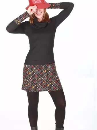 Robe Madira Kaleidoscope gris robe �l�gante imprim�e
