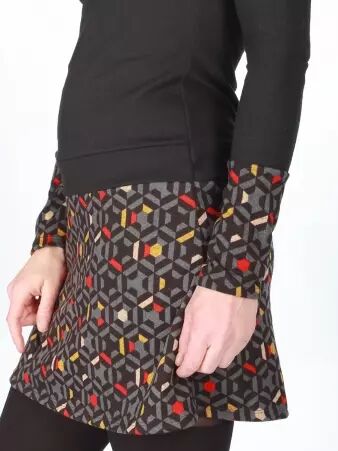 Robe Madira Kaleidoscope gris robe �l�gante imprim�e