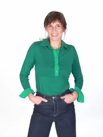 Polo Curtis manches longues vert v�tement casual