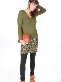 Top Ilanga manches longues Kaki Fonce