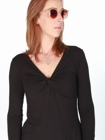 Top Ilanga manches longues Noir top noir sobre manches longues