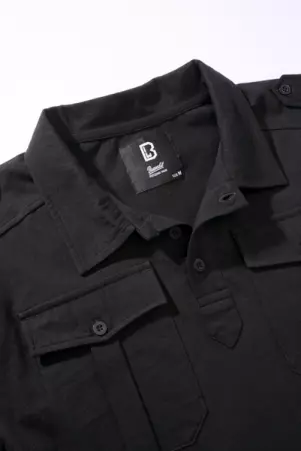 Polo Willis manches longues noir polo noir manches longues � la coupe nette