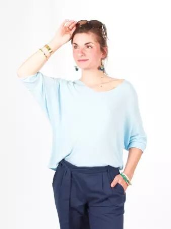 Pull Liza bleu ciel v�tement maille pastel