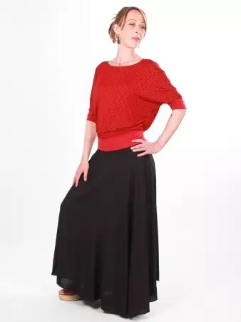 Jupe longue Esm� Noir v�tement en maille � la coupe confortable et au style contemporain