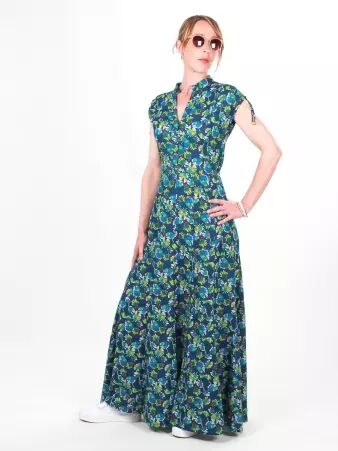 Robe Chemise Nina Phoenix bleu robe boh�me expressive