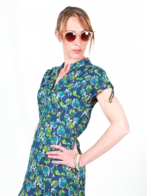 Robe Chemise Nina Phoenix bleu robe boh&egrave;me expressive