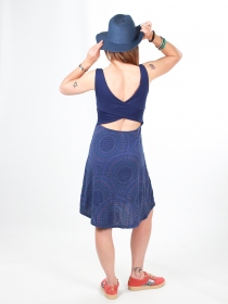 Robe Paquita courte Mandala Circle Bleu