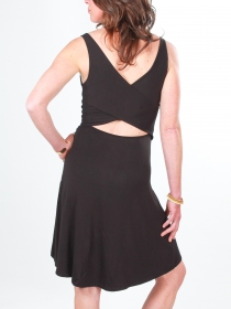 Robe Selma Noir robe fluide noire au style &eacute;pur&eacute;