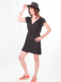 Robe Stella Noir robe fluide &eacute;l&eacute;gante et sobre