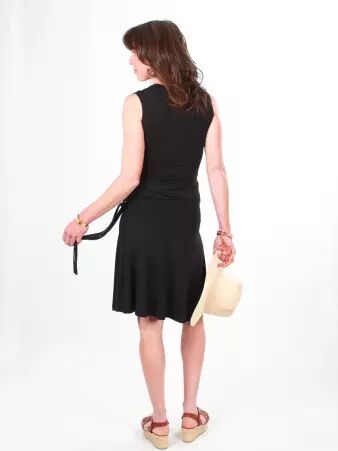 Robe seventies noir robe fluide vintage sobre