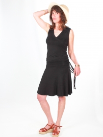 Robe seventies noir robe fluide vintage sobre