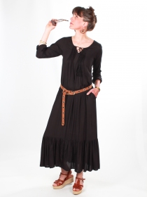 Robe longue Chula Noir robe f&eacute;minine intemporelle