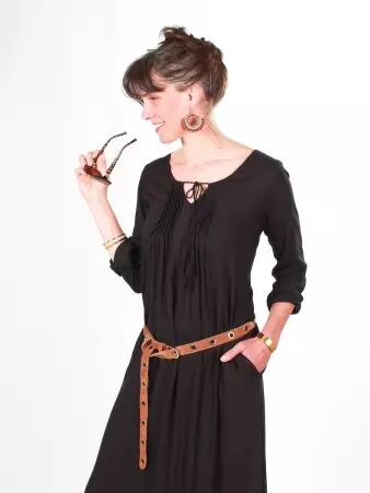 Robe longue Chula Noir robe f�minine intemporelle