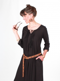 Robe longue Chula Noir robe fluide &eacute;l&eacute;gante