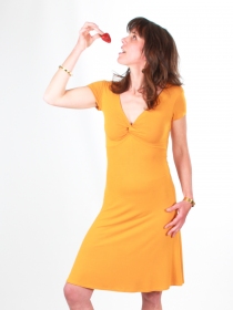 Robe Harini Moutarde robe fluide jaune moutarde