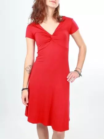 Robe Harini Rouge robe �l�gante color�e