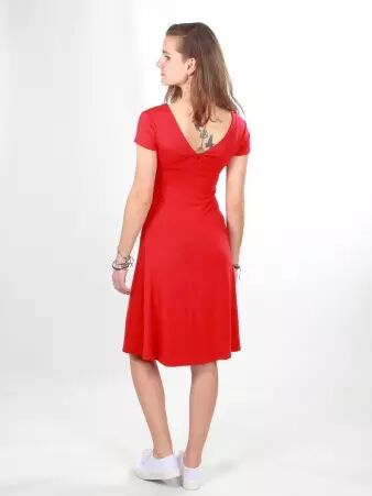 Robe Harini Rouge robe �l�gante color�e