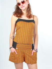 Combi bustier Doris Agoria beige combinaison fluide &agrave; l'esth&eacute;tique &eacute;pur&eacute;e