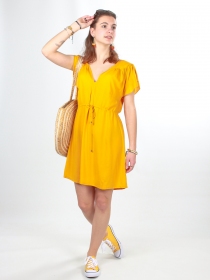 Robe Stella Moutarde robe f&eacute;minine chaleureuse