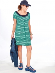 Robe Lucy Flamingo Bleu robe f&eacute;minine lumineuse