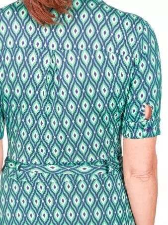 Robe Anna manches courtes Flamingo Bleu robe confortable � l'esprit vacances