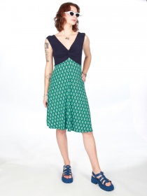 Robe Indah Flamingo Bleu robe boh&egrave;me color&eacute;e
