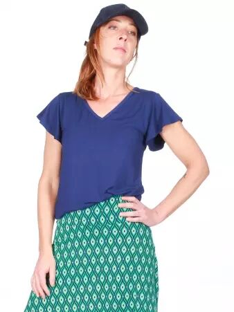Top Melie Navy top bleu marine �l�gant