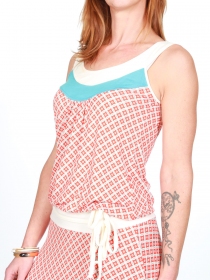 Robe Noumea Lovely Pickle Mandarine imprim&eacute; fruit&eacute;