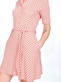 Robe Anna manches courtes Lovely Pickle Mandarine robe fluide au ton fruit&eacute;