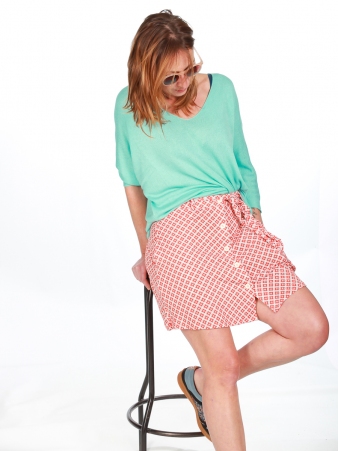Jupe Lanna courte Lovely Pickle Mandarine cr�ation mode au design �pur� et � l'esprit casual chic