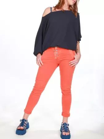 Pantalon Melly orange pantalon fluide orange � la teinte vitamin�e et au port� confortable