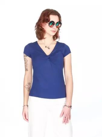 Top Ilanga Navy top boh�me bleu profond