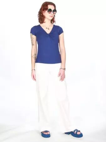 Top Ilanga Navy top boh�me bleu profond