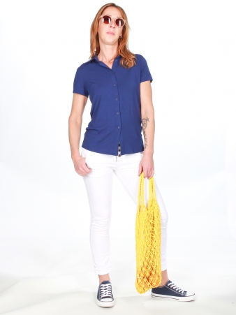 Chemise Lary manches courtes Navy article mode au design soign�