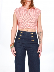 Pantalon à pont Victorine Denim brut