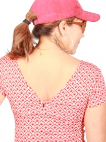 Robe Harini Back to 70s Peche robe r&eacute;tro p&ecirc;che