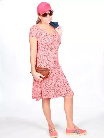 Robe Harini Back to 70s Peche robe f�minine seventies