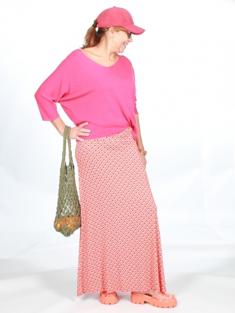 Jupe longue Back to 70s Peche v�tement f�minin � la silhouette harmonieuse et au port� agr�able