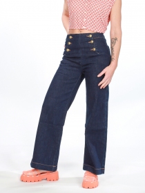 Pantalon à pont Victorine Denim brut