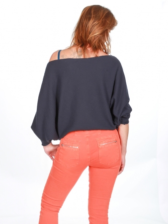 Top Noy Navy top fluide bleu marine classique