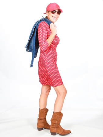 Robe Avelina Saki rouge robe �l�gante et vibrante