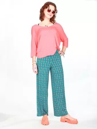 Pantalon Palazzo Pinia bleu pi�ce mode estivale et l�g�re